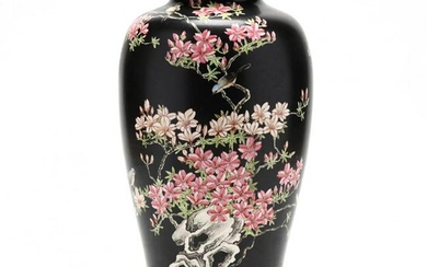 A Japanese Porcelain Vase with Birds and Flowers