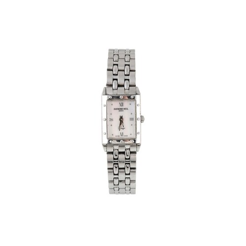 A LADY'S STAINLESS STEEL RAYMOND WEIL WRIST WATCH, mother of...