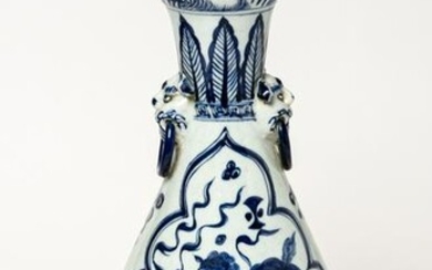 A LARGE CHINESE LIONS PORCELAIN POT, probably
