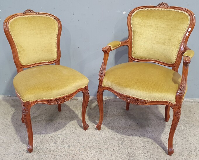 A LOUIS XV STYLE FAUTEUIL