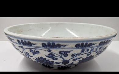 A Large And Thick Chinese Blue And White Porcelain Bowl