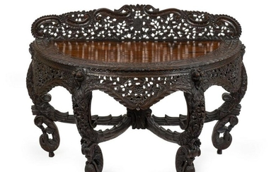 A Louis XV Style Carved Walnut Console Height 37 x