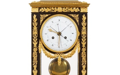 A Louis XVI gilt-bronze complication clock, circa 1780 | Pendule borne à complication en bronze patiné et doré d'époque Louis XVI, vers 1780
