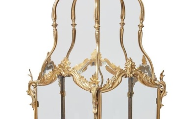 A Louis XVI style gilt bronze hall lantern