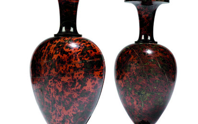 A PAIR OF RUSSIAN HARDSTONE VASES