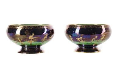 A PAIR OF WEDGWOOD FAIRYLAND LUSTRE BOWLS
