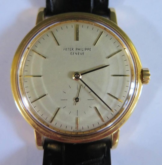 A Patek Philippe 18ct Gold Gent's Automatic Wristwatch on Pa...
