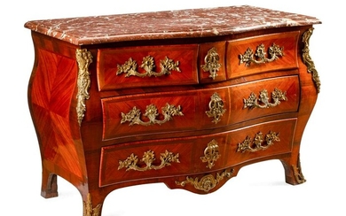 A Regence Style Gilt Bronze Mounted Kingwood Marble-Top