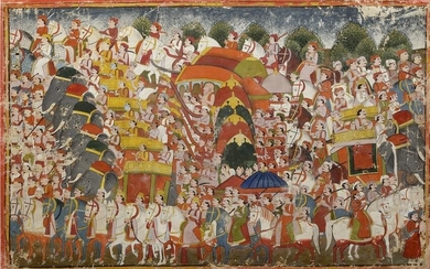 A SCENE FROM THE MAHABHARATA, INDIA RAGHOGARH, 19TH CENTURY