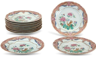 A Set of Twelve Chinese Export Famille Rose Enameled