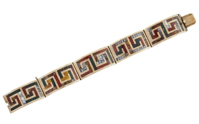 A Victorian, gold, Scottish agate bracelet, designed...
