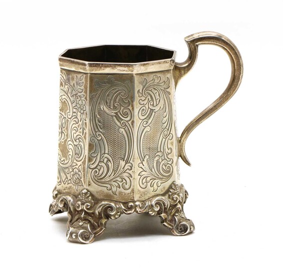A Victorian silver mug