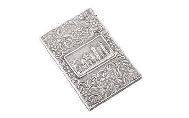 A William IV sterling silver ‘castle top’ card case, Birmingham 1835 by Taylor and Perry