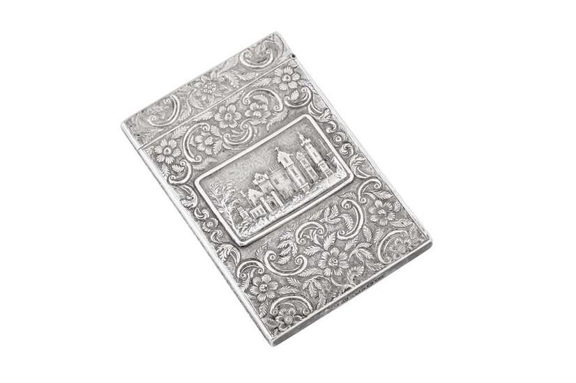 A William IV sterling silver ‘castle top’ card case, Birmingham 1835 by Taylor and Perry