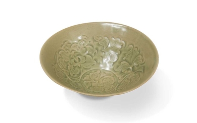 A Yaozhou celadon moulded bowl, Northern Song Dynasty