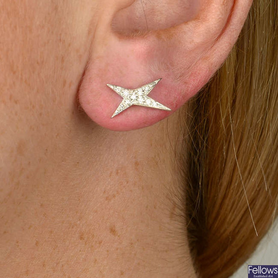 A brilliant-cut diamond 'Etoile Divine' necklace and earrings, by Mauboussin, with non-designer diamond bracelet.