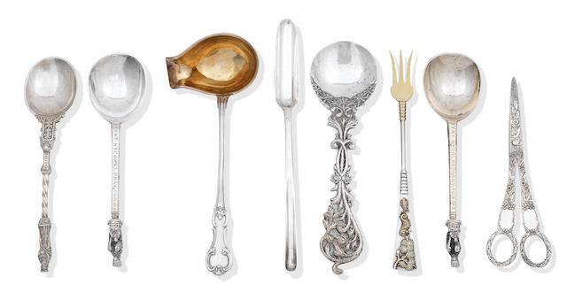 A collection of British and Continental silver flatware