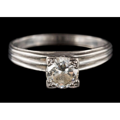 A diamond single-stone ring: with circular brilliant-cut dia...