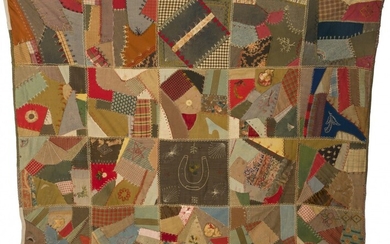 A folk-art "Americana" quilted-plaid, United States, late 19th century.