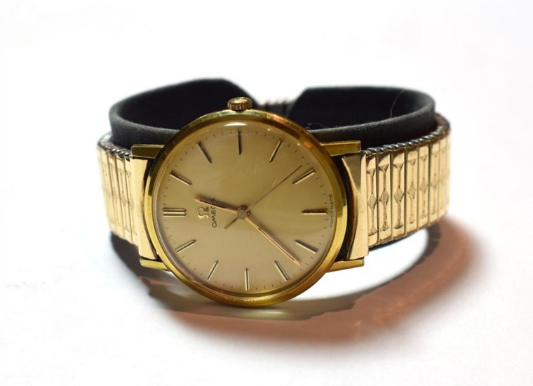 A gent's gold plated Omega wristwatch, circa 1975
