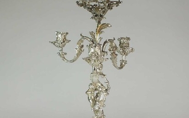 A large silver plated table centrepiece epergne