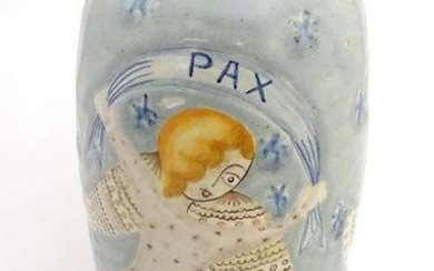 A late 20thC Continental vase decorated with stylised