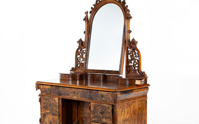 A mirror chest of drawers, Alrot, cut decor, 19th century.