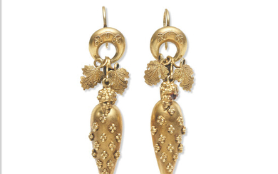 A pair of 19th century pendent earrings