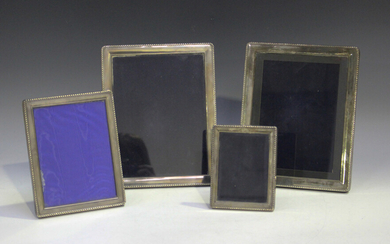 A pair of Elizabeth II silver mounted rectangular photograph frames with ropetwist borders, Birmingh