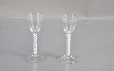 A pair of Georgian glass drinking glasses