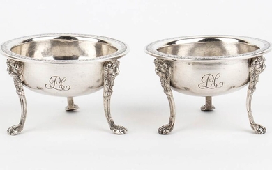 A pair of Italian silver 833/1000 salt cellars -...