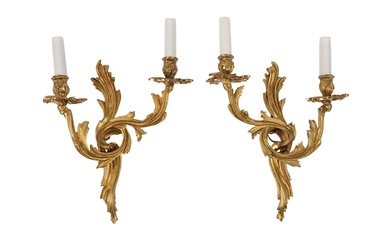 A pair of Louis XV wall lamps 20th C