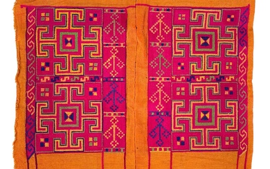 A pair of Turkoman embroidered panels, 19th century.