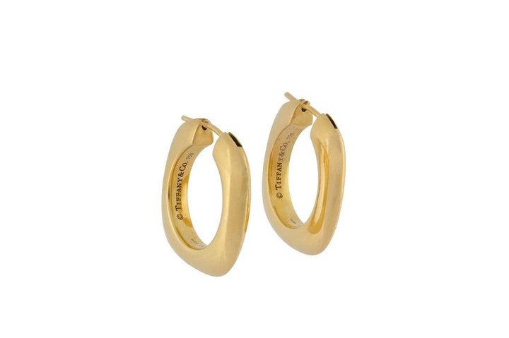 A pair of gold hoop earrings, by Tiffany & Co., 2004