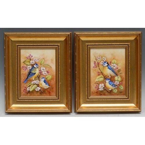A pair of rectangular porcelain plaques by Peter Gosling, si...