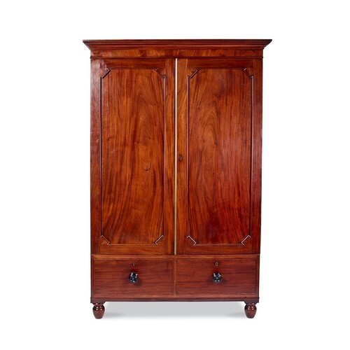 A small late George III mahogany hanging press cupboard The ...