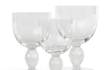 A suite of Lalique glass stemware