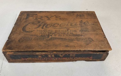 A vintage Fry's wooden chocolate box inscribed to the exterior...