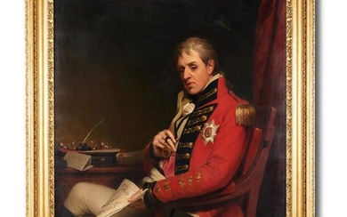 AFTER THOMAS PHILLIPS, PORTRAIT OF GENERAL LORD HUTCHINSON OF ALEXANDRIA HOLDING A MAP OF EGYPT