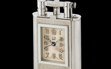 ALFRED DUNHILL, LIMITED EDITION OF 200 PIECES, GIANT TABLE LIGHTER WITH CLOCK