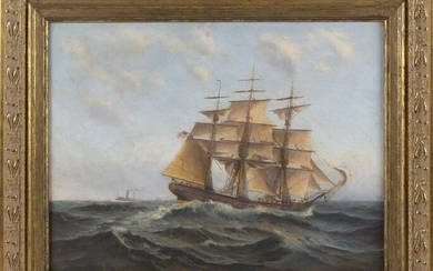 AMERICAN SCHOOL (Early 20th Century,), Ship with a