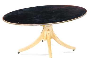 ARMAND-ALBERT RATEAU (1882-1938) A light wood dining table, brown lacquer...