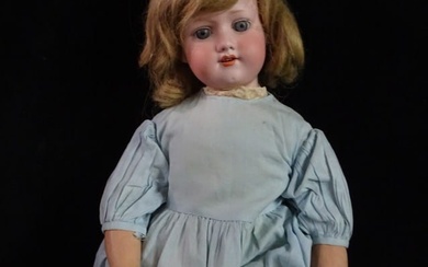 ARMAND MARSEILLE GERMAN BISQUE HEAD DOLL #390 WITH COMPOSITION BODY, 18"H
