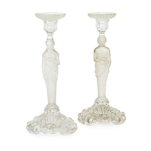 ATTRIBUTED TO BACCARAT, A PAIR OF 20TH CENTURY BACCARAT FROS...