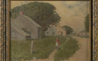 ATTRIBUTED TO CHARLES DREW CAHOON (Massachusetts, 1861-1951), Cape Cod houses., Oil on canvas