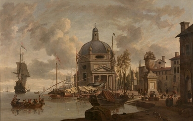 Abraham STORCK Amsterdam, 1644 - 1708Vue imaginaire d'un port méditerranéenToileSignée et datée 'A. Storck. Ft...