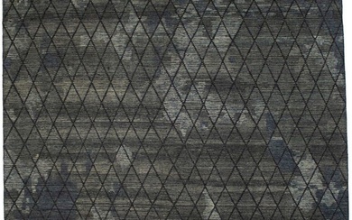 Abstract Geometric Handmade Oriental Rug 8X10 Modern Wool Contemporary Carpet