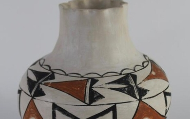 Acoma, Pueblo 3-Color Vase by Lucy Lewis