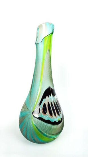 Afro Celotto - Murano - Exclusive Aquamarine Green Vase - Signed - (64 cm) - (5 kg)