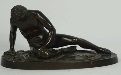 After the Antique, The Dying Gaul, bronze with brown patina, 19th century, apparently unsigned '